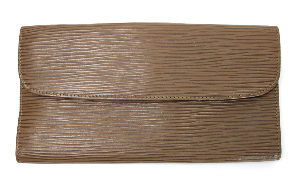 Vintage Fendi SAS Roma Brown Textured Leather Envelope Wallet Italy AS IS Flaws